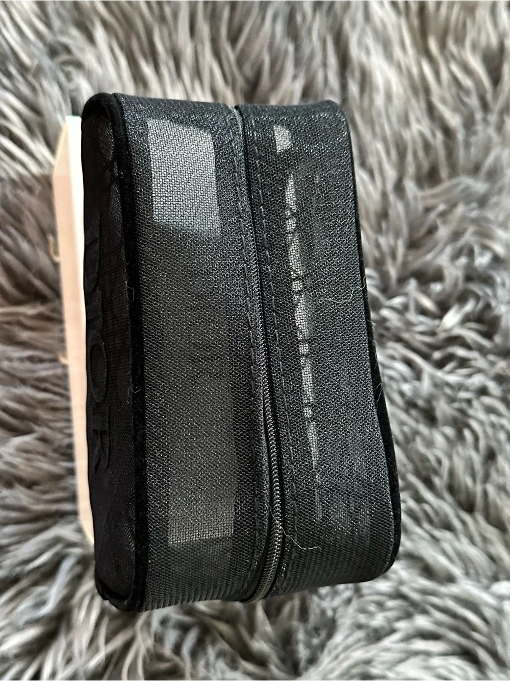 Dior Trousse Pouch Black Mesh with Velvet Trim Brand New in Box